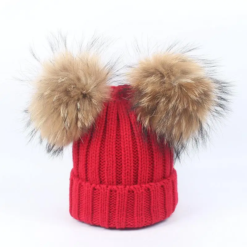 Модная зимняя шапка с помпоном для родителей и детей|Мужская Skullies & шапочки| |
