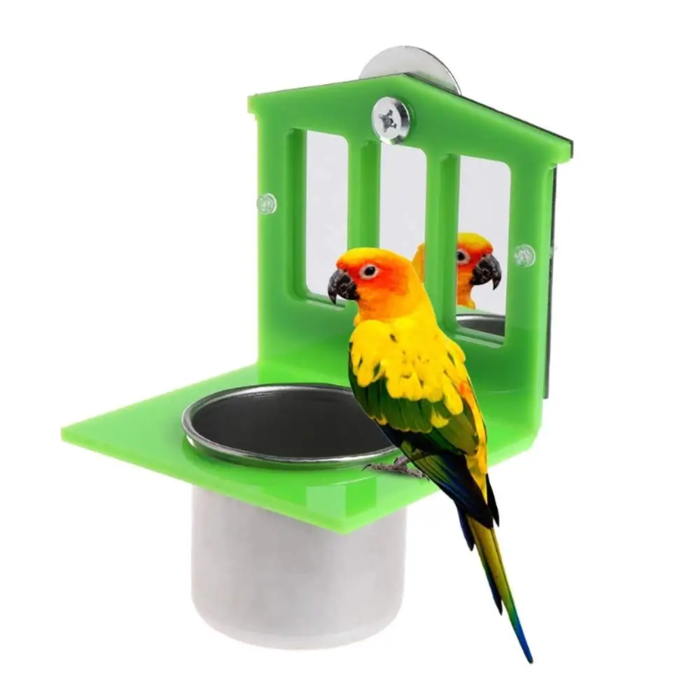 

Птица MirrorToys из нержавеющей стали еда для попугая и вода чашка с изображением птиц блюдо кормушка чаша Parakeet Cockatiel Conure Lovebirds