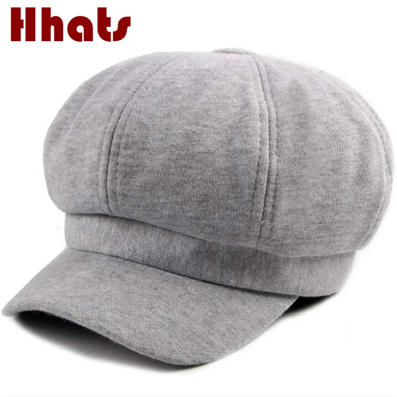 Женская хлопковая кепка газетчика однотонная Повседневная шляпка художника