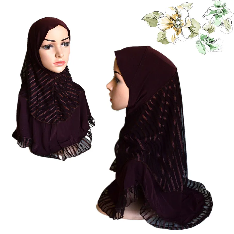 mu128 Retail sale muslim women hijabs Classic style Fashion Turban two layers islamic headscarf hijab | Тематическая одежда и