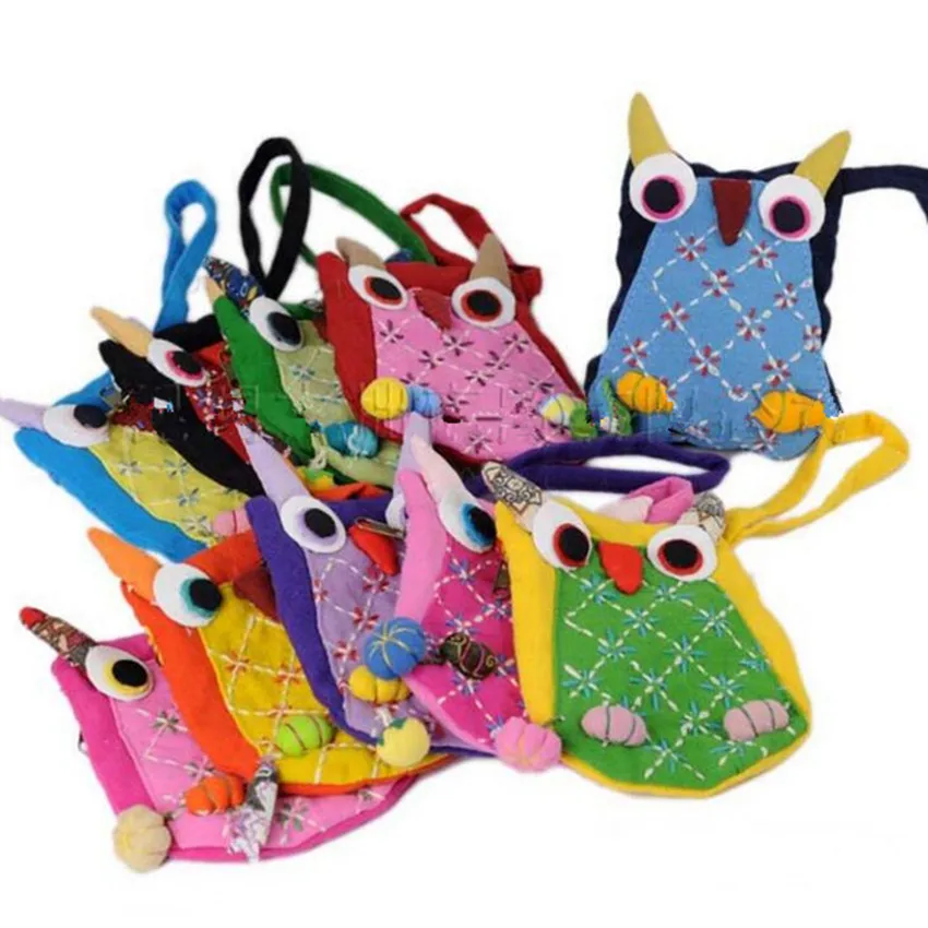 M045 женские кошельки милые Мультяшные Совы серии Национальный Стиль Хлопок Ткань