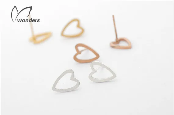 Vintage Retro Delicate Stainless Steel Jewelry Hollow Heart Earings For Women 2016 Gold Silver Rose Plated Ladies Jewellary | Украшения и