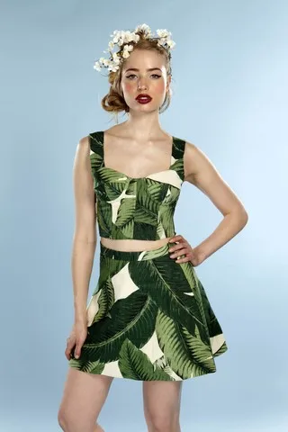 Женский винтажный комплект из 2 предметов хлопковая короткая трапециевидная