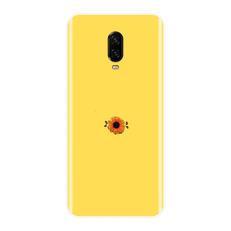 Мягкий чехол для телефона силиконовый OnePlus 6 6T 5T 3 3T желтый космический Подсолнух
