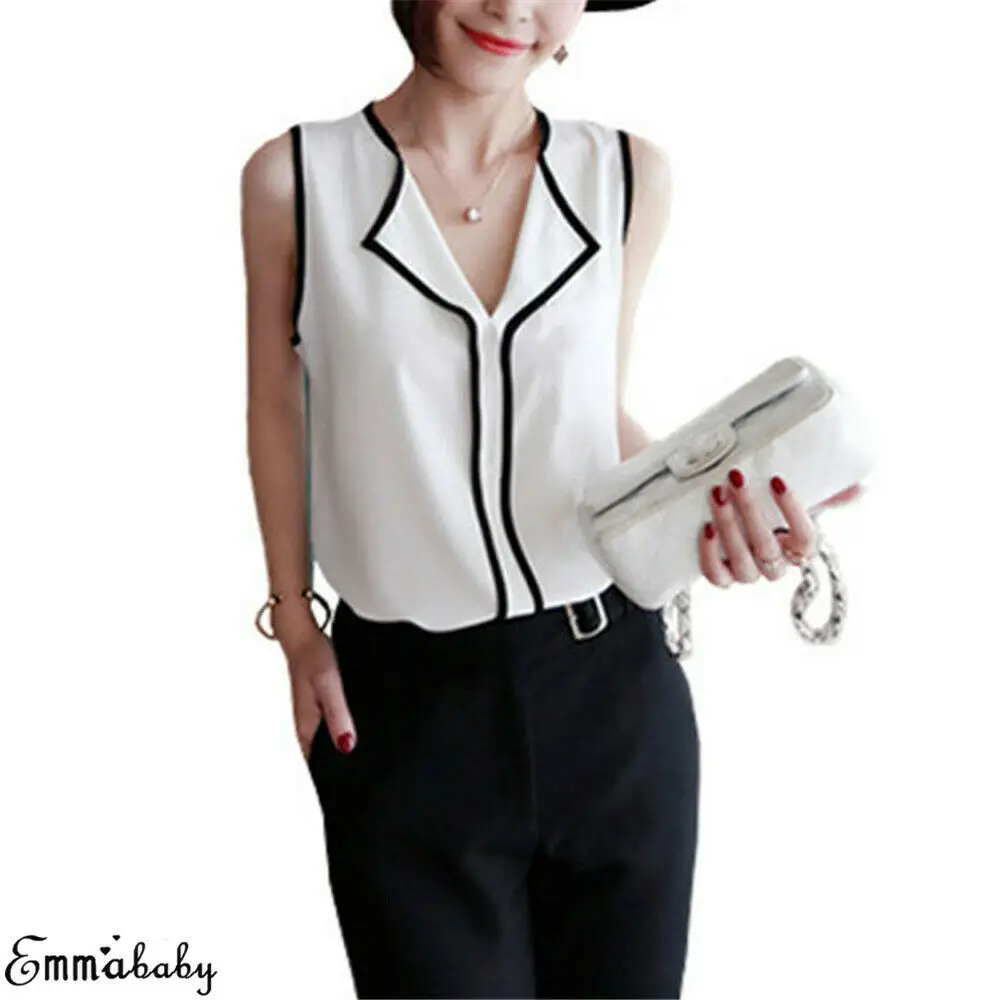 Женская блузка с отложным воротником шифоновая Повседневная Блузка длинным