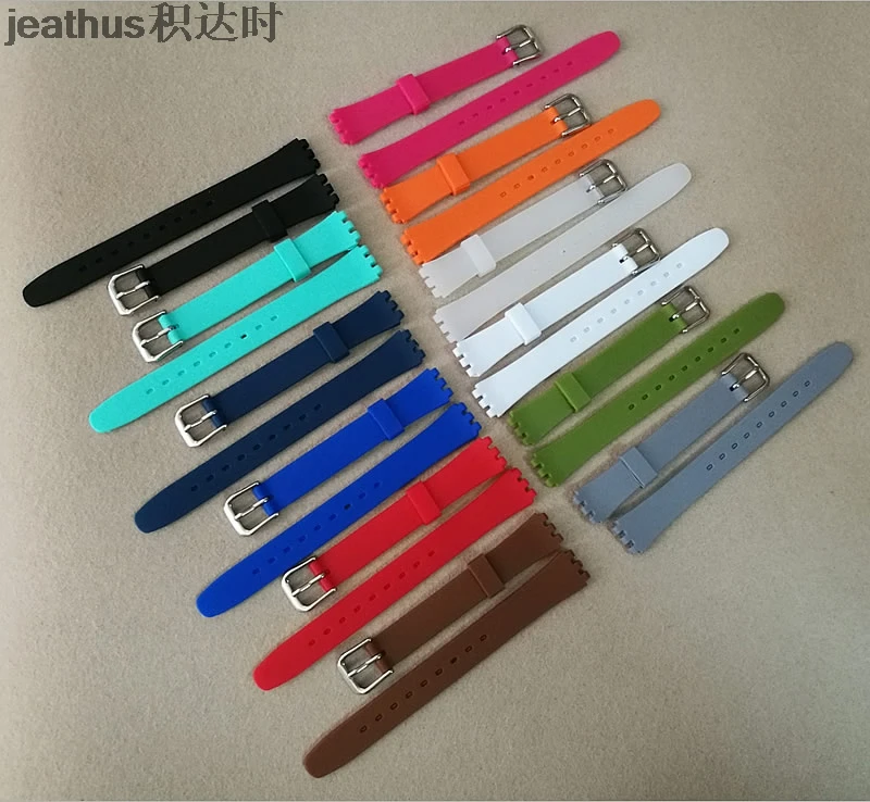 Ремешок для часов jeathus watcband из силиконовой резины 12 мм сменный ремешок с пряжкой