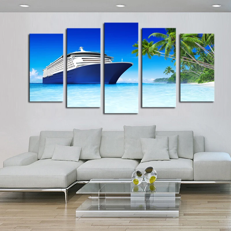 Картина Настенная без рамки 5 панелей роскошный круизный лайнер искусство на