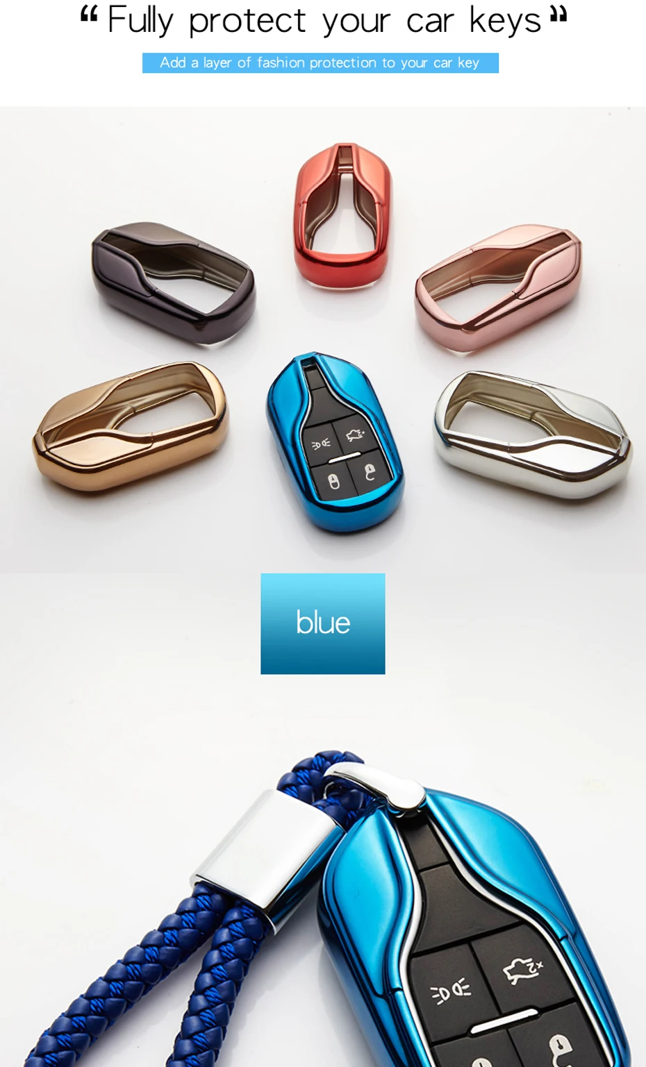6 Color Soft Car Key Ring Case For Maserati Levante Ghibli Quattroporte Granturismo Interior Accessories Car Smart Key Bag Cover