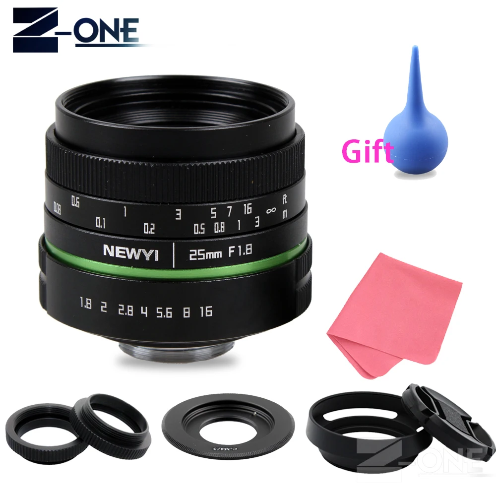 

25mm F1.8 APS-C Manual Camera Lens+C Mount Adapter+Macro Rings Kit For Olympus Panasonic Micro 4/3 M4/3 G7 G10 GH3 GH2 GH1 GX1