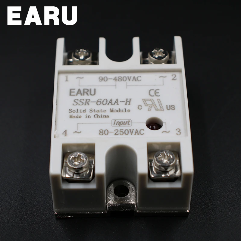 Твердотельное реле SSR 60AA H 60A 80 250V AC TO 90 480V твердотельный регулятор