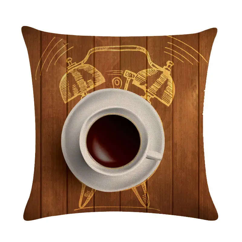 Наволочка ручной работы креативный винтажный будильник кофейная чашка бар гриль