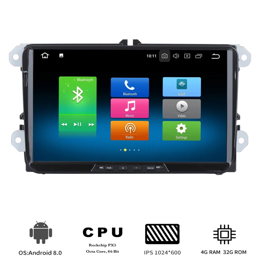 Автомобильный 1 din Android 8 0 мультимедийный плеер для VW Golf 5 6 Polo Passat gps с восьмиядерным