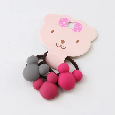 6 3Pcs/Set Good Quality Candy Colors Cartoon Acrylic Girls Elastic Rubber Bands Cute Hair Bands Ponytail Holder Hair Accessories - Цвет: 6