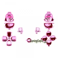 extremerate chrome pink replacement full set buttons dpad l1r1 l2r2 for ps4 pro ps4 slim game controller