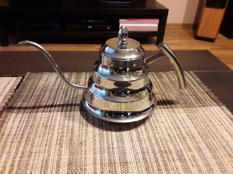 Seluna 1.2L кофейник из нержавеющей стали с гусиным краем, чайник с фильтром, ручной капельный кофейник, чайный Перколятор, чайник