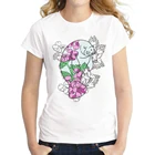 Женская футболка с коротким рукавом, с цветочным принтом