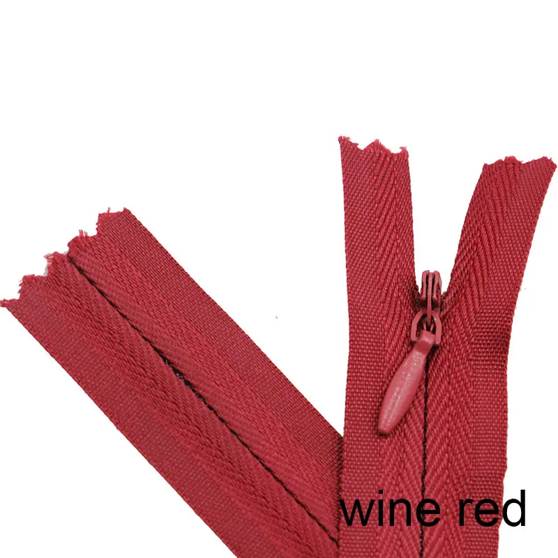 wine red 10 шт. 45 см(18 дюймов) длина 3# закрытые нейлоновые молнии Портной брюки застежка-молния швейные изделия ручной работы DIY аксессуары - Цвет: wine red