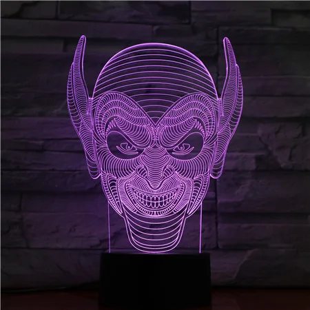 Halloween Jack Clown Creative Night Lamp High Quality Acrylic 3D Lights Baby Bedroom Table with USB Cable Kids BirthdayGift | Лампы и