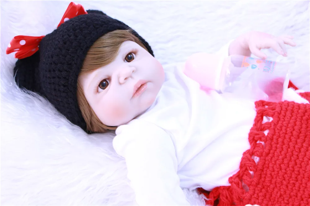 Bebe reborn 55 см силиконовая кукла для новорожденных девочек подарок на Рождество