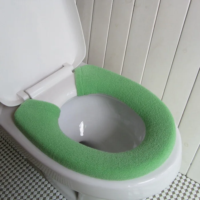 Green Цельнокроеное платье зимние унитаза коралловый флис утепленные Ковры Чехлы для сиденья унитаза мягкие удобные детские горшок сиденья пальто туалет случае - Цвет: Green