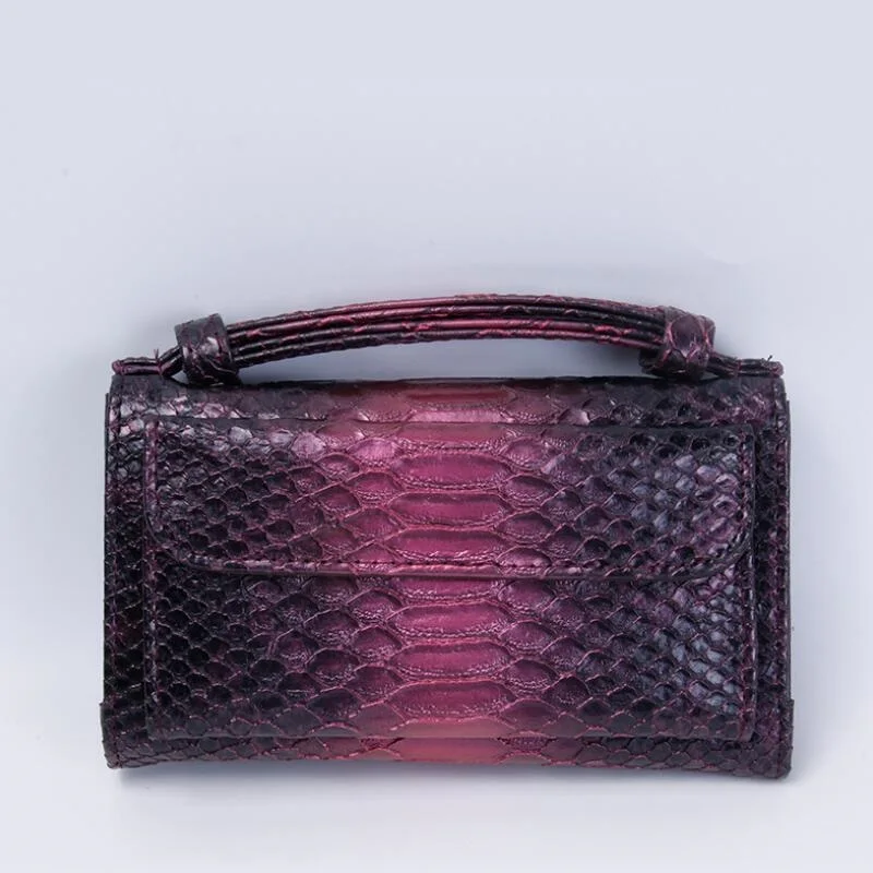 New Style Luxury Handbags For Women Genuine Leather Day Small Clutch One Chain Shoulder Cross-body Bags Crocodile Pattern Purse - Color: Purple 2