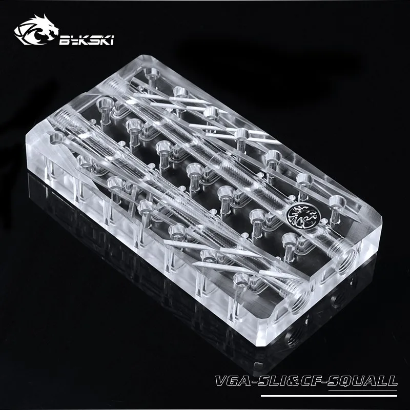 Bykski VGA-SLI& CF-SQUALL VGA блок водяного охлаждения SLI/Crossfire модуль мостовое соединение для двух или трех видеокарт