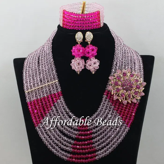Комплект серебряных африканских бусин Fuschia новейший набор ювелирных изделий