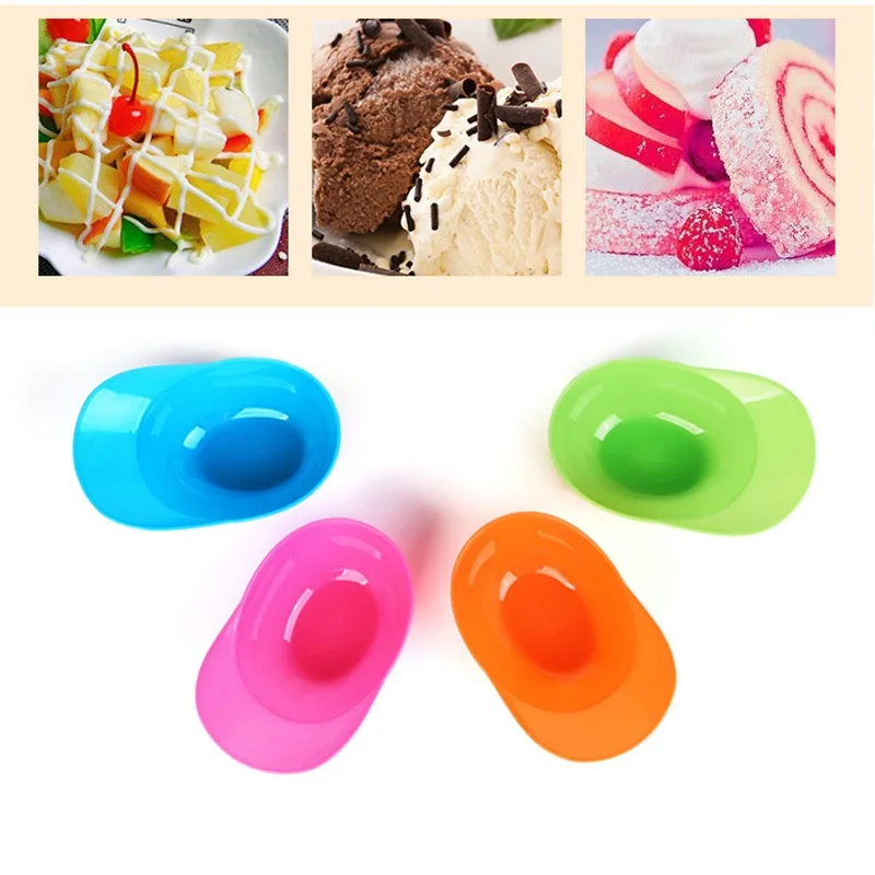 

600pcs/lot Children's Plastic Ice Cream Bowls Durable ICE Cream CUP For KIds Couples Tubs Gifts Lovely Dessert Bowl Reusable