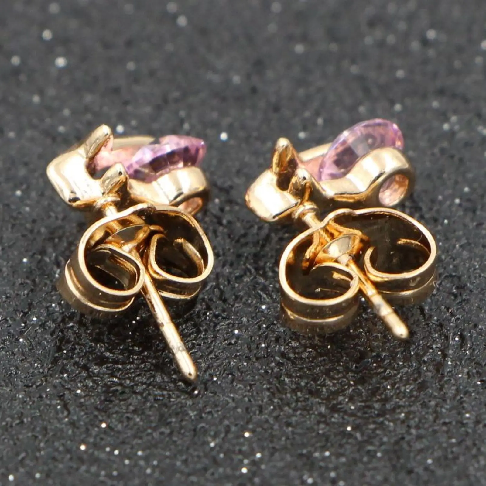 Женские серьги-гвоздики HeeZen серьги с розовым камнем и цирконием в форме звезды