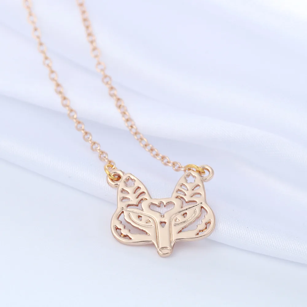 Kinitial цвета: золотистый серебристый крошечные лиса Цепочки и ожерелья s цветочные