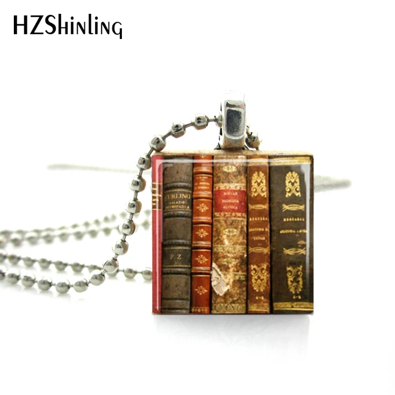 Модные Винтажные старинные книги Эрудит игра плитка шар цепи ожерелья книги деревянный скрэббл плитки ювелирные изделия