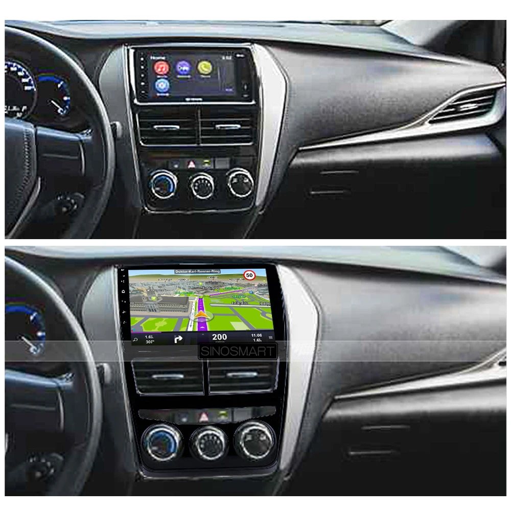 Sinosmart автомобильный радиоприемник с навигацией GPS для Toyota Yaris Vios 2017 2019 2din 2.5D IPS