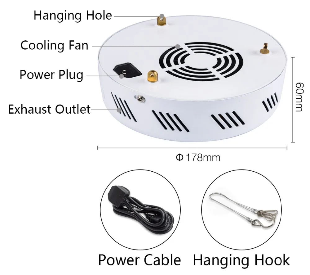 2 шт. &quotGrowBloom Чемпион&quot 300 Вт НЛО полный спектр лекарственных растений
