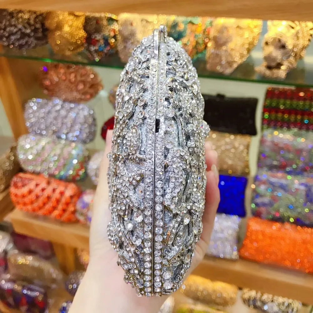 Бренд XIYUAN женские синие/Серебристые/Золотые сумочки со стразами клатч свадебный
