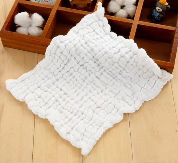 White 1pc Хлопок марля новорожденных детские полотенца после ванны, для лица и рук полотенце кормления нагрудники детские вещи ультра мягкое сильное водопоглощение уход за ребенком - Цвет: White 1pc