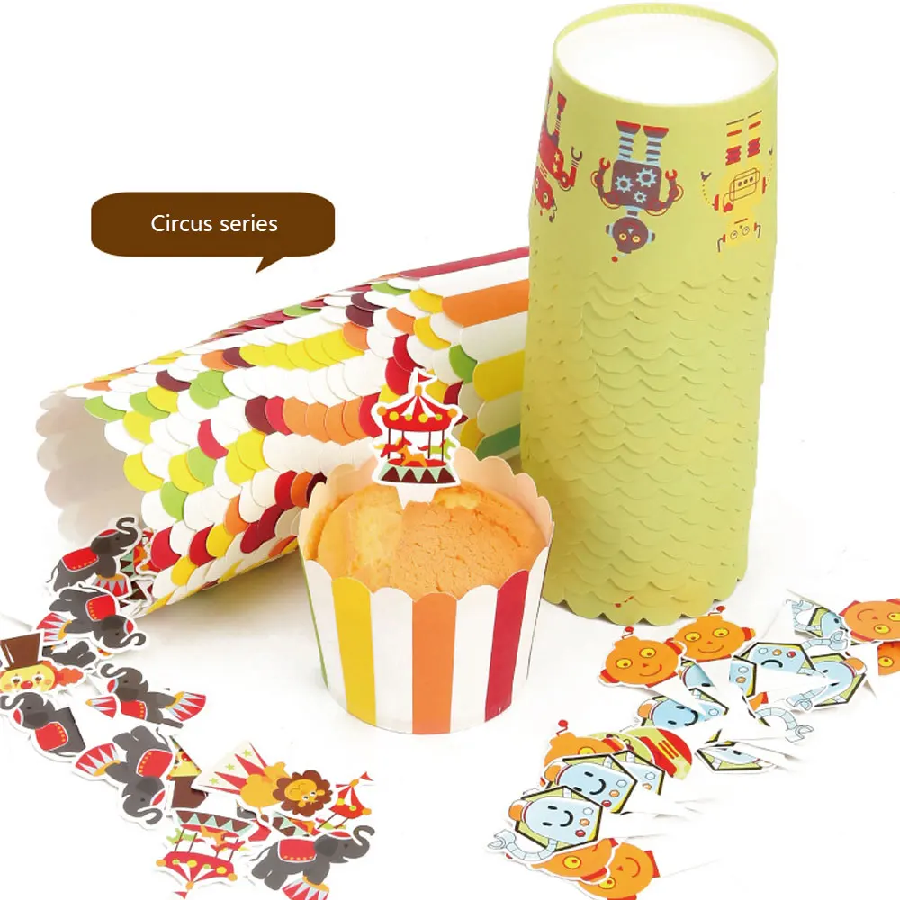25Pcs/Set Cute Paper Cake Cupcake Liner with Inserts Card Baking Muffin Box Case Party Tray Mold Wedding Cup | Дом и сад