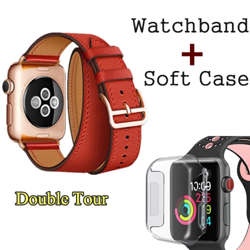 Ремешок с пряжкой из розового золота для Apple Watch, ремешок 38 мм, 42 мм, 44 мм, 42 мм, Свифт, кожаный браслет с одной петлей для iWatch, серия 5, 4, 3 - Цвет ремешка: Red