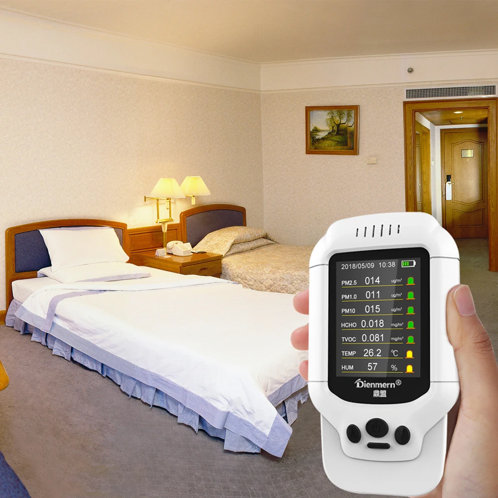7 в 1 профессиональный монитор качества воздуха PM2.5 детектор HCHO TVOC PM2.5 PM1.0 PM10 тестер термометр гигрометр анализатор воздуха