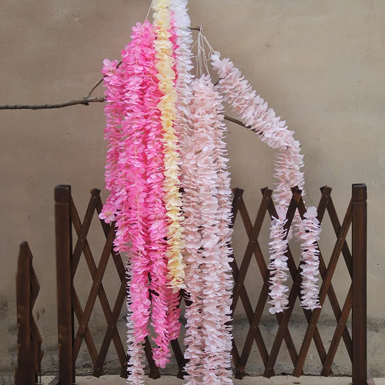 10 шт. ротанговая полоса Wisteria искусственная Цветочная лоза для арок Свадебные домашние вечерние дети украшение комнаты своими руками искусственные поддельные цветы