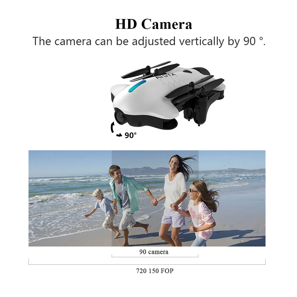 Мини-Дрон с камерой HD RC Квадрокоптер 720P широкоугольный wifi FPV режим удержания высоты Безголовый складной Квадрокоптер