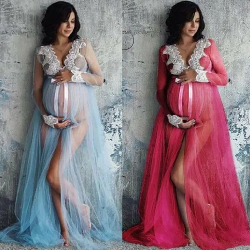 Платье для беременных с сеточкой платье реквизит фотографии кружевное длинное