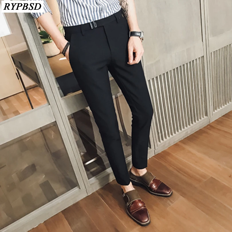 2018 New Fashion Men Suit Pants Slim Fit Dress Office Trousers Big Size Business Classic Men's | Мужская одежда