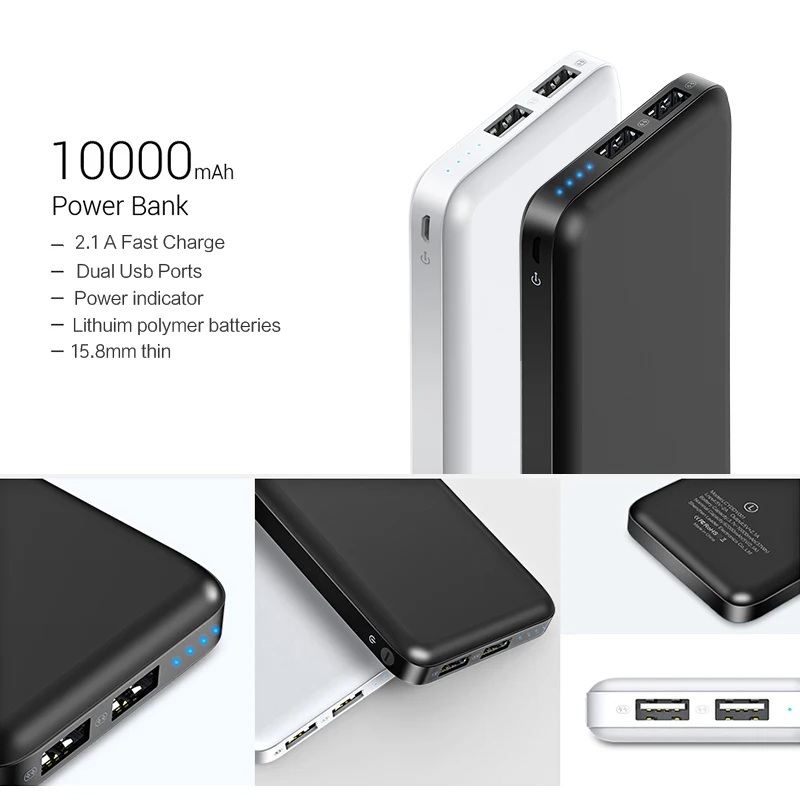 LINGCHEN power Bank 10000 mAh bank 2.1A Внешняя батарея портативный мобильный телефон двойной USB