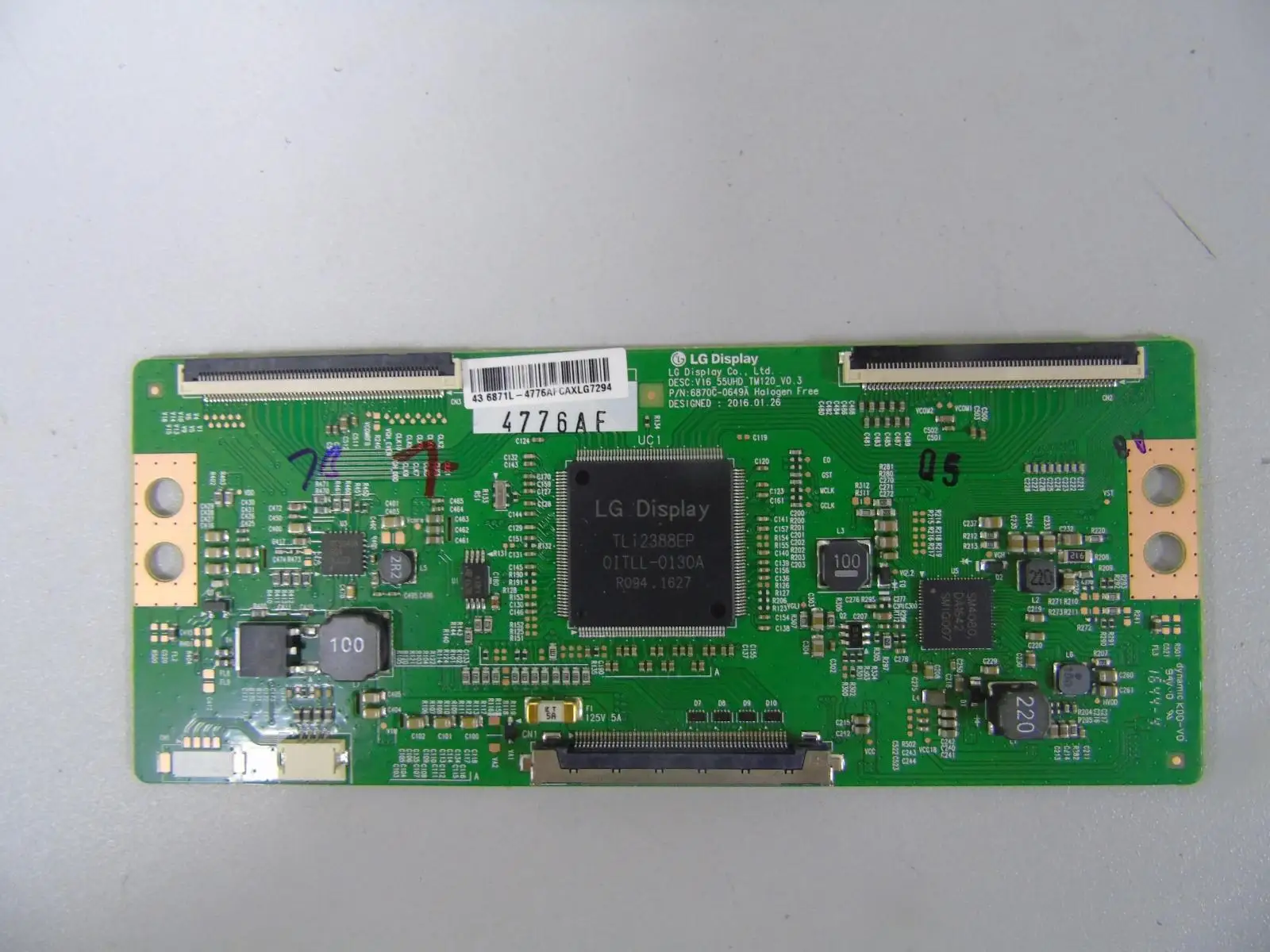 

Original 49V1 logic board 6870C-0649A with screen REL490WY