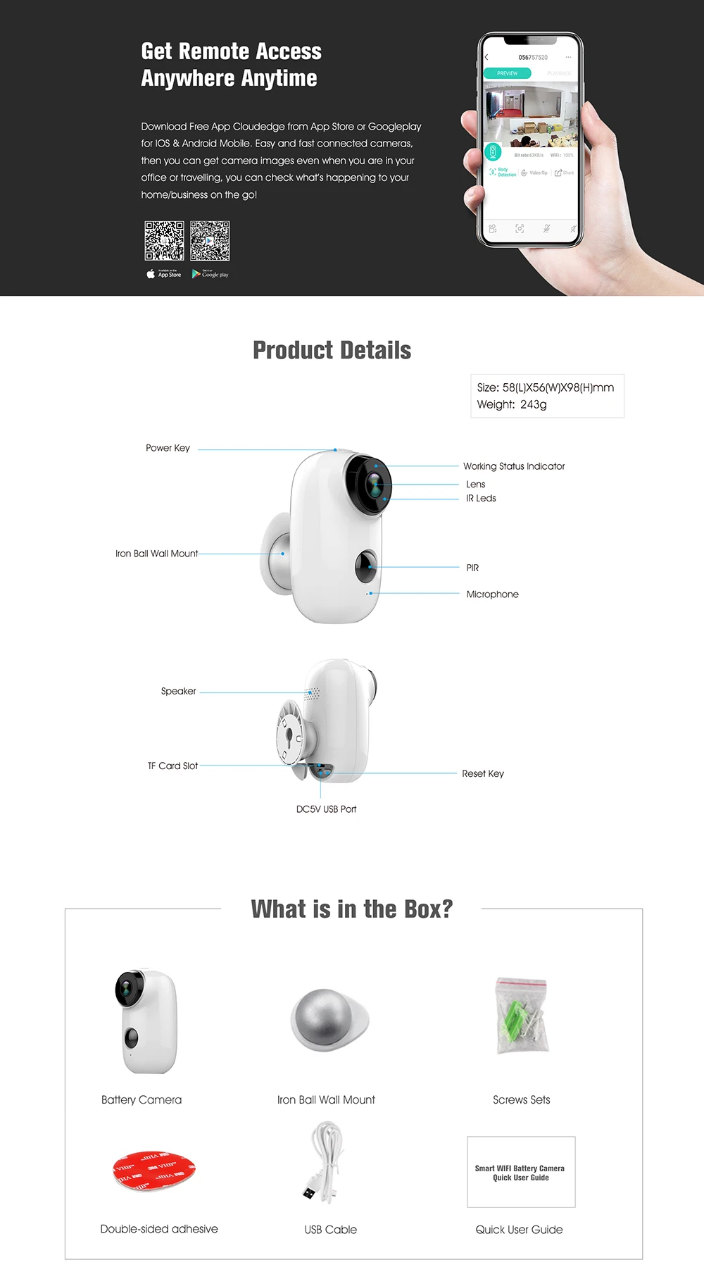 ASECAM Беспроводной Батарея IP Камера Wi-Fi 1080 P HD защита от атмосферных воздействий домашней безопасности P2P PIR с TF слотом для карт Батарея IP Cam