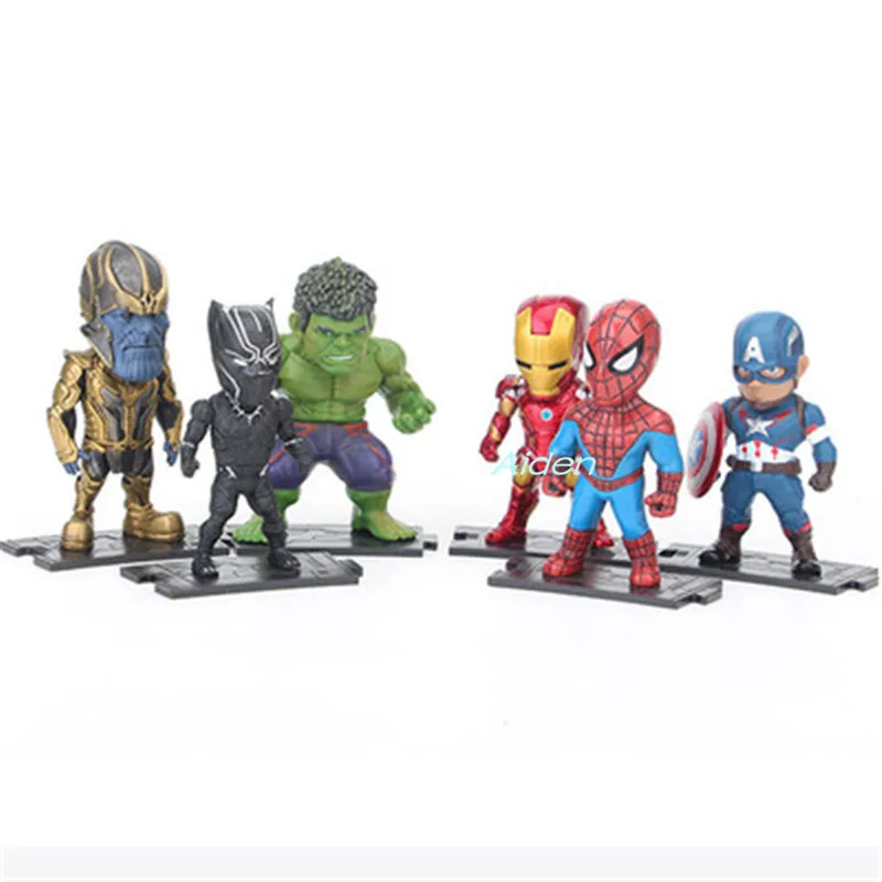 6 шт./компл. версии Мстители: Endgame супергерой Железный человек Халк Капитан