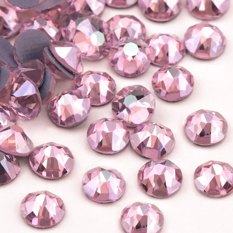 light rose AB QIAO цвет покрытие серии Нежный AB Цвет SS16 SS20 8 большой 8 маленький кристалл стекло стразы горячей фиксации Стразы драгоценный камень - Цвет: light rose AB