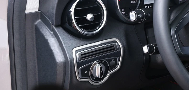 Автомобильный Стайлинг фара Кнопка Крышка Накладка для Mercedes Benz C Class W205 C180 C200 C260 GLC- авто аксессуары для интерьера