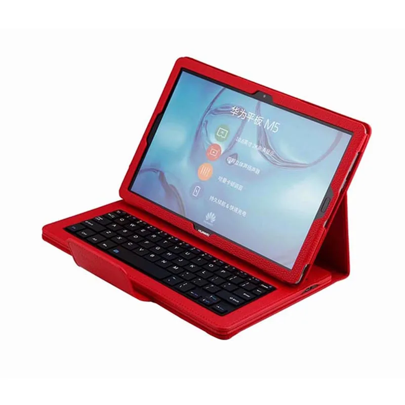 Red Кожаный защитный чехол для смартфона с держателем для карт с Съемная клавиатура Bluetooth для 10,8 ''huawei MediaPad M5 10/huawei MediaPad M5 10 Pro - Цвет: Red
