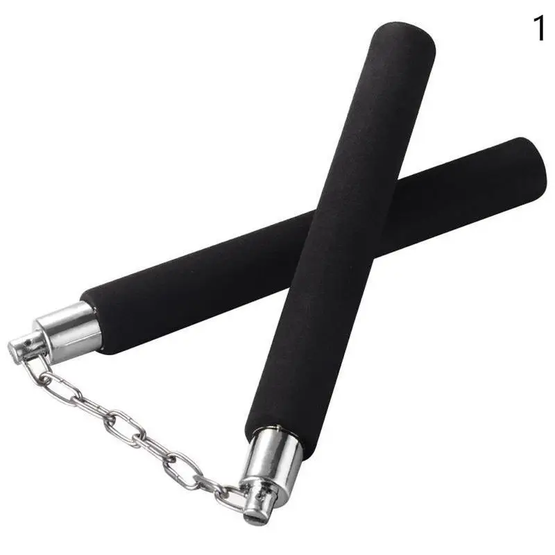 Горячая единоборство пена губки безопасные нунчаки для фитнеса Nunchaku для детей Дети kungFu начинающих обучение красный/синий/черный/зеленый - Цвет: 1